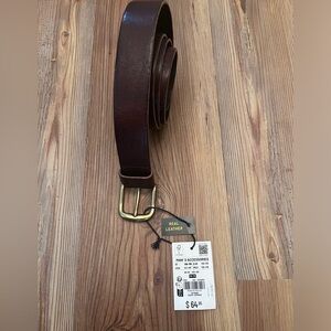 Men’s Casual Dark Brown Real Leather Belt Made in Italy